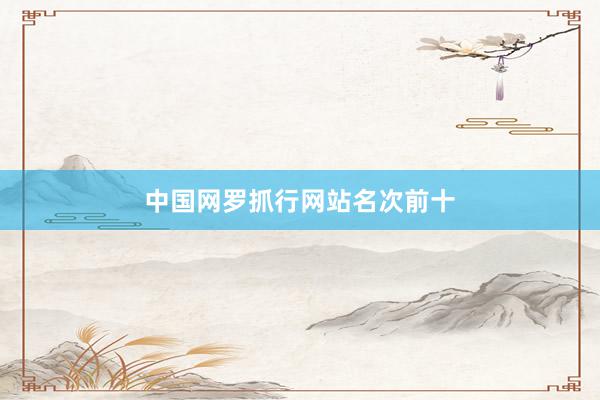 中国网罗抓行网站名次前十